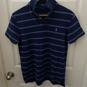 Polo Ralph Lauren Mens STRIPE BLUE Polo Shirt Size Medium